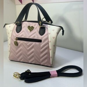 Pink and Cream Quilted Handbag